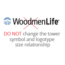 do not change the tower symbol and logotype size relationship