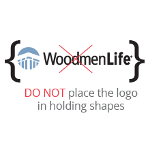 do not place the logo in holiding shapes